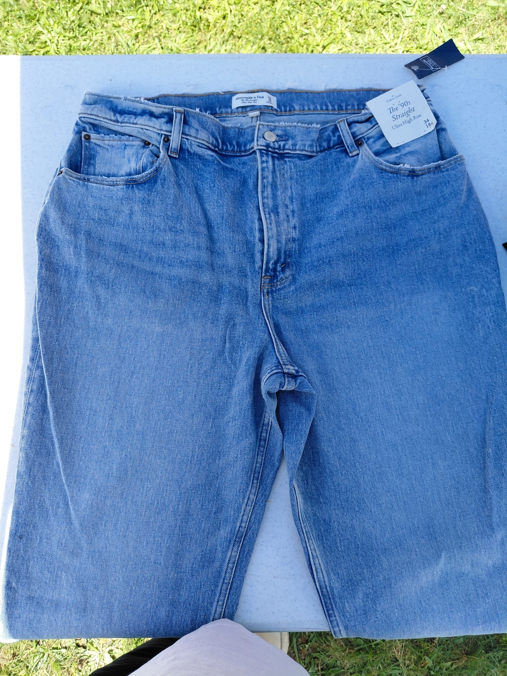 Abercrombie & Fitch Light Blue High-Rise Straight Jeans